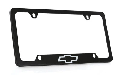 Chevrolet Logo Black Metal License Plate Frame Holder - Image 1 of 4