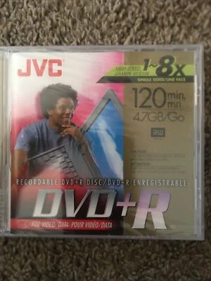 JVC Recordable DVD-R Disc 1-16x 120 min. 4.7 GB Brand New Sealed For Video Data - Image 1 of 2