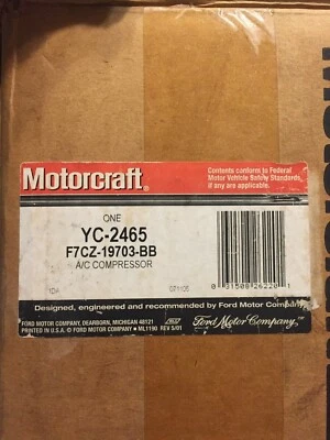 Compresor de aire acondicionado Motorcraft YC-2465 trazador de mercurio / escolta 2,0 L / 1,9 L Foto 1 de 4