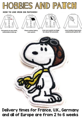 patch Snoopy dog aviatore vintage Peanuts toppa termoadesiv iron on comic Schulz