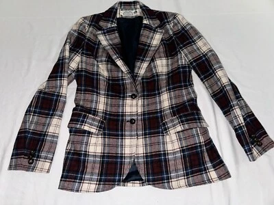 Blazer chaqueta a cuadros vintage The Villager mezcla de lana para mujer talla 8 ¡EXCELENTE ESTADO USADO! Foto 1 de 4
