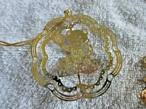 Weihnachtsschmuck 3-D Gold Finish ~ Teddybär - Bild 1 von 1