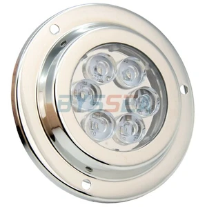LED Boat Underwater Light Blue Marine Waterproof Surface Mount Stainless 6*2W - Picture 1 of 4