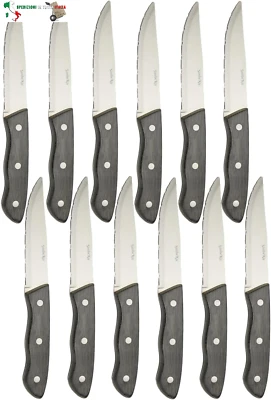 Set Coltelli Da Bistecca, 6/12 Pezzi, Acciaio inossidabile professionale, Manico - Immagine 1 di 4