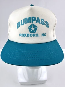 Bumpass Ford Roxboro, NC SnapBack Hat/Cap Cream & Teal Blue Bill Logo YA Co. NEW - Picture 1 of 6