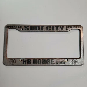 Surf City HB Dodge Sprinter Huntington Beach California Silver Plastic Frame - Picture 1 of 2