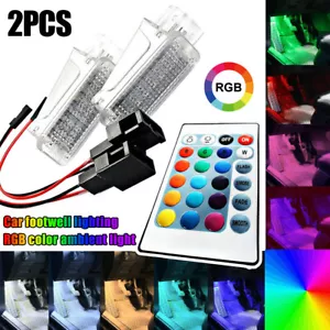 2x For A3 A4 S4 Q7 RGB Led Courtesy Door Trunk Boot Footwell Luggage Light. - Picture 1 of 9