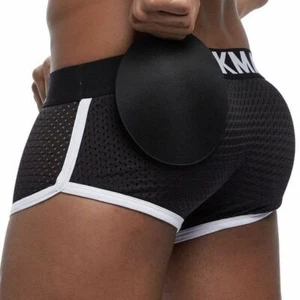 Mens Underwear Removable Penis Pad Enlarge Pouch Breathable Panties Boxer Shorts - Picture 1 of 44