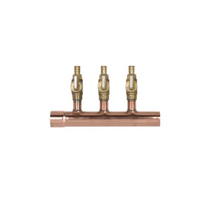 3 - port 1/2" PEX w/ Ball Valve Plumbing Manifold SWEAT - Picture 1 of 1