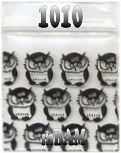 100 PACK BÚHOS NEGROS 1010 Apple Zip Bolsas 1.0X1.0" Mini POLYBAGS - Imagen 1 de 12