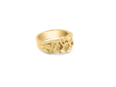 Anillo pepita de oro, anillo pepita para mujer, enchapado en oro pesado de 14 k Foto 1 de 4