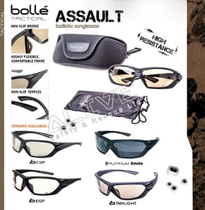 Gafas de sol balísticas tácticas Bolle ASSAULT militares protección UV gafas de seguridad  - Imagen 1 de 25