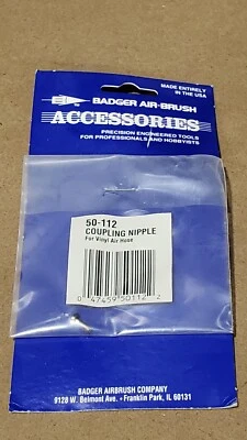Badger - No. 50-112 - Coupling Nipple (For Vinyl Air Hose) - NOS - Airbrush Part - Image 1 of 3