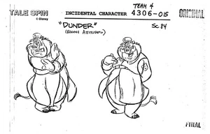 Disney's TALESPIN 1989 Estudio de Producción Copia DUNDER Modelo Hoja Guía Página - Imagen 1 de 4