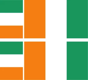 COTE D'IVOIRE Lot 4 Vinyl Stiker autocollant Drapeau Flag Ivory Coast - Picture 1 of 1