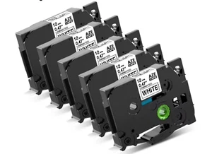 TZe-231 PT-D210 5PK Brother P-Touch 12mm Label Maker Tape White 1/2" 0.47"x26.2 - Picture 1 of 3