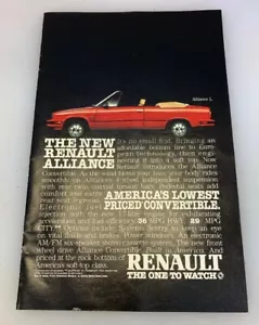 Renault Alliance L Cabrio Oldtimer Bj 1985 Werbung Werbewagen 9” x 5,5” - Bild 1 von 1