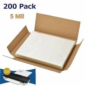 200 Qty Clear Letter Size Heat Thermal Laminating Pouches 9" X 11.5" Sheet 5 Mil - Picture 1 of 6