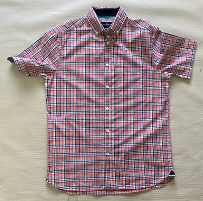 Men's Short Sleeved Blue Harbour Pink Relaxed Fit Checked Shirt : Small - Image 1 of 4