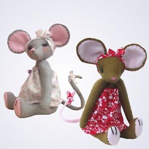 Miss Stitch felt mouse sewing kit by pcbangles  Choice of brown or grey mice.