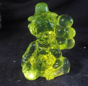 Mosser Jiggs glowy glass clown figurine transparent yellow Balloons 1981 - Picture 1 of 6