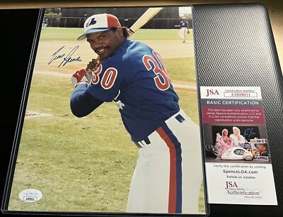Tim Raines Expos JSA Signed 8x10 Color Photograph w/ JSA COA & Top Loader - Image 1 of 4