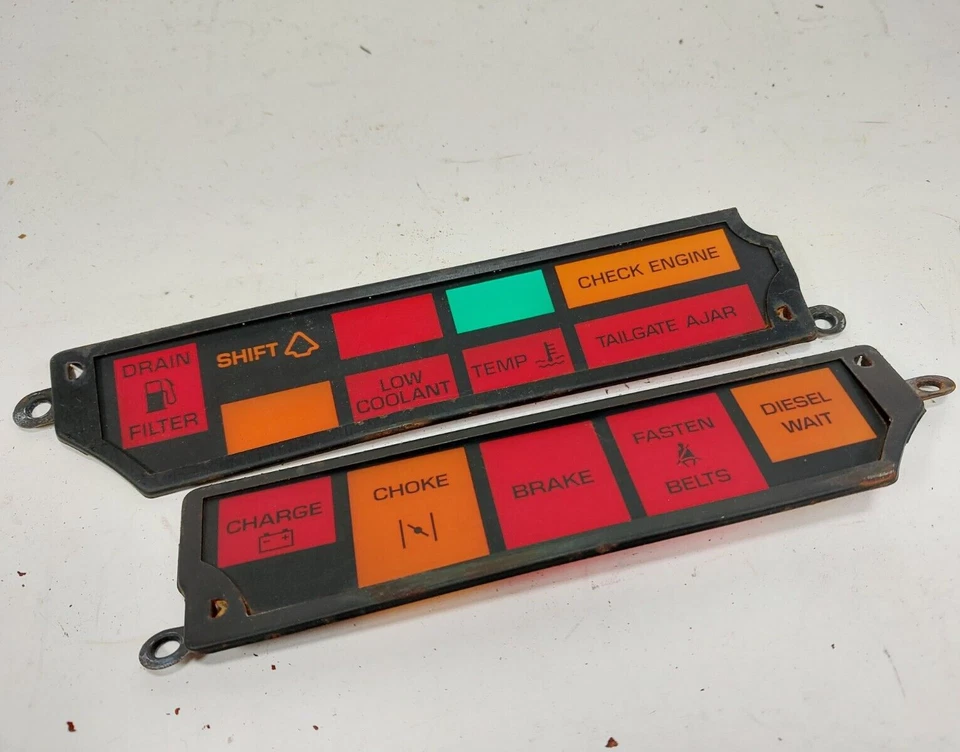 Oldsmobile Firenza Hatchback Dash Speedometer Cluster Warning Light Panels - Image 1 of 4