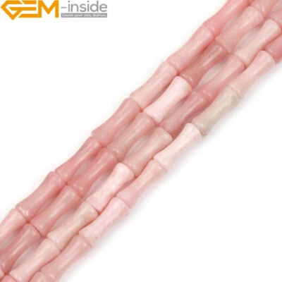 Dijes de piedras preciosas de bambú naturales surtidos nudos tubos cuentas para joyería 15" 20-30 un. Foto 1 de 4