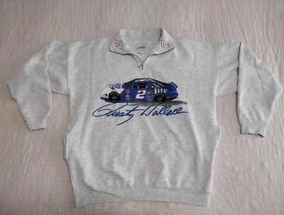 Sudadera Pullover Vintage Años 90 Rusty Wallace NASCAR 1/4 Cremallera Hombre’s Grande/XL Foto 1 de 4