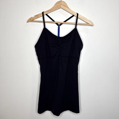 Pure Barre Tank Top Large Black Athletic Racerback Built In Bra Babydoll Sports - Image 1 of 4