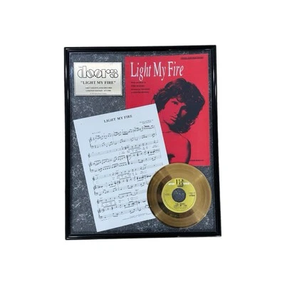 The Doors Light My Fire 1999 chapado en oro de 24 quilates con partituras y certificado de autenticidad Morrison Foto 1 de 4