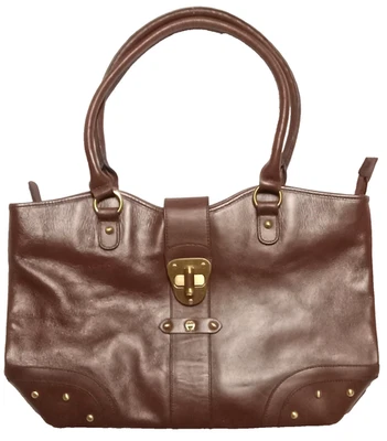 Etienne Aigner Signature Corner Office Tote Brown Leather EUC - Image 1 of 4