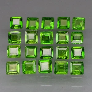 Quadratisch 3 mm. Beste Farbe Natürliche Russische Spitze Grün Chromdiopsid 20 Stck./3,06Ct. - Bild 1 von 6