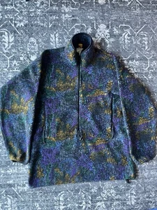 Vintage 90s REI Fleece Multicolor Aztec Jacket Purple Made In USA Full Zip Sz XL - Picture 1 of 3