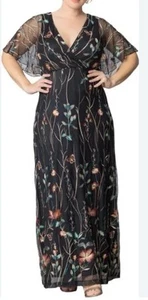 Kiyonna Womens Embroidered Elegance Floral Gown Plus 4X 26/28 - Picture 1 of 3