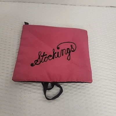  Bolsa Medias Vintage Rosa/Negro Satén Estampado Medias Medias Almacenamiento Foto 1 de 4