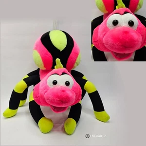 Great American Toy Company Neon Pink Yellow Black Medium Spider Vtg Plush 17"L - Picture 1 of 23