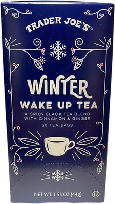 Trader Joe's WINTER WAKE UP TEA 20-Tea Bags Morning Caffine Limited Time BB 7/27 - Image 1 of 3