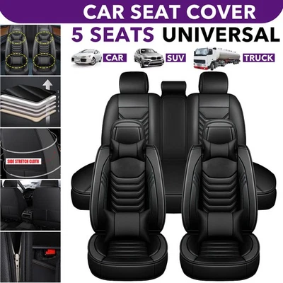 Custom Car Seat Cover for Mercedes-Benz 5-Seat Front & Rear Full Set PU Leather - Image 1 of 4