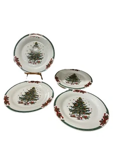 Christmas In The Park Dinner Plates Set Of 4 10 1/2 - Picture 1 of 3