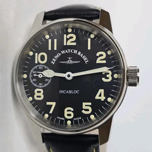 Zeno Hand Winder Pilot Swiss Mechanical 17 Jewels Incabloc 40.5mm 6558 - Picture 1 of 5