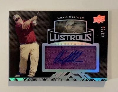 2014 Upper Deck Exquisite Craig Stadler AUTO #/50 Black Lustrous Signatures SP - Image 1 of 2
