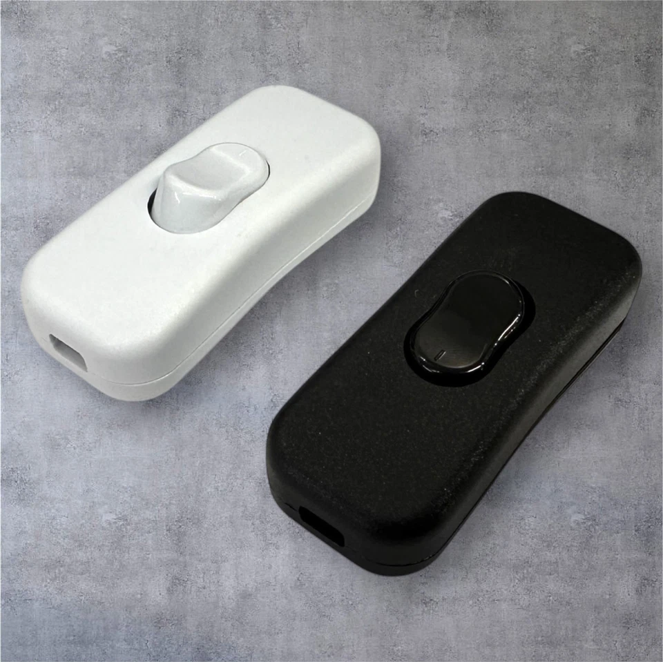 ✅  Schnurschalter weiß 2A 250V Lampen Schalter Schnurzwischenschalter 2Pin Wippe - Bild 1 von 4