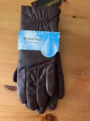 ISOTONER Thinsulate Ultra Insulation  Ladies' Gloves Brown Leather Sz 7,5 - Image 1 of 4