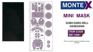 Montex 1/72 Mitsubishi G3M2 G3M3 "Nell" Verdeck & Räder Lackmaske Hasegawa - Bild 1 von 1