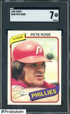 1980 Topps Baseball #540 Pete Rose Philadelphia Phillies SGC 7 NM - Image 1 of 2