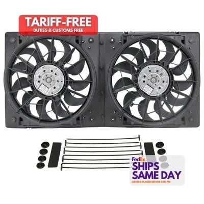 Ventilador de refrigeración eléctrico de hoja curva doble Derale DER16928 piezas de rendimiento Foto 1 de 4