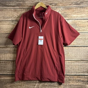 Nike Coaches 1/4 Zip Hooded SS Jacket Red Men’s Size Large Pockets FJ9548-613 - Picture 1 of 11