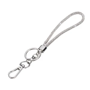 Cordón Bling, 8"/21cm Cordón Cristal Estrás para Llaves de Tarjeta de Identificación, Blanco - Imagen 1 de 6