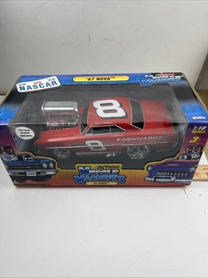 MUSCLE MACHINES RED 1967 CHEVY NOVA 1:18 DIECAST Dale Earnhardt Jr 8 Car New NIB - Image 1 of 4